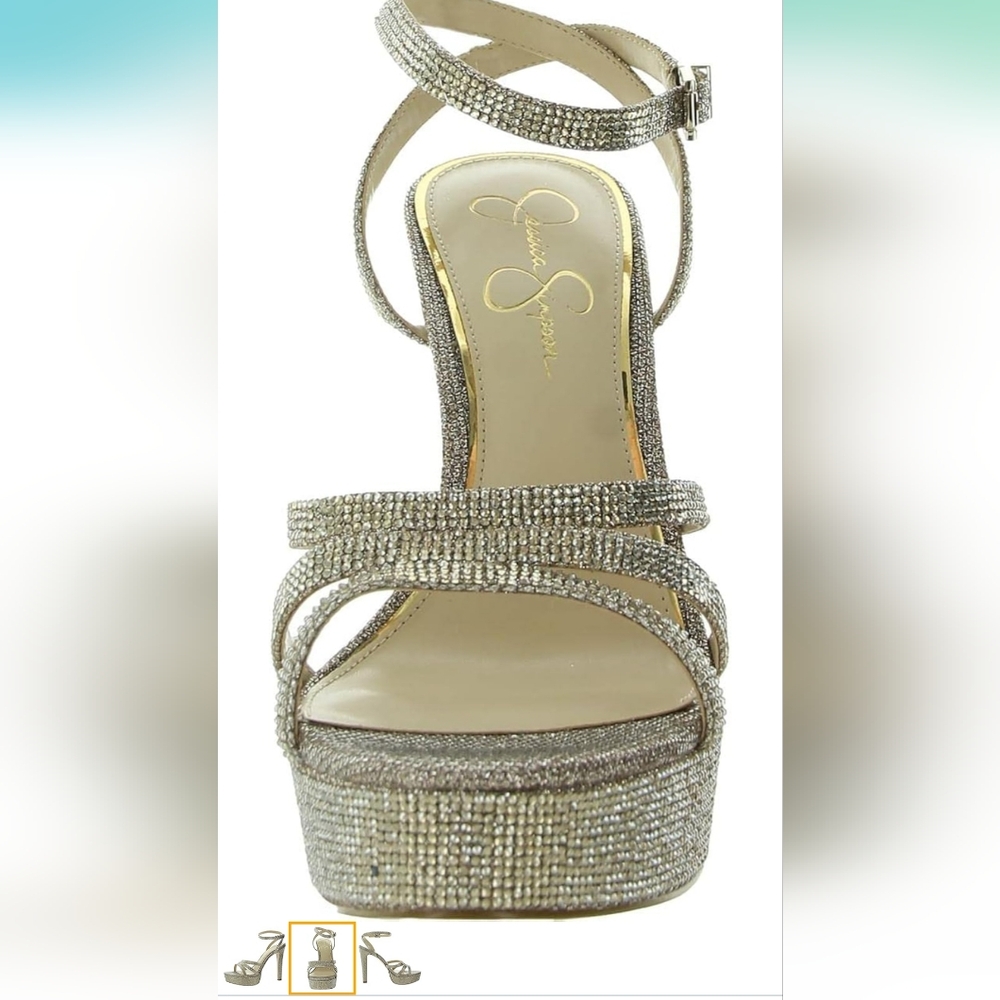 Jessica Simpson Women's Balinah Platform Heeled Sandal sz 10 GOLD - Picture 2 of 4